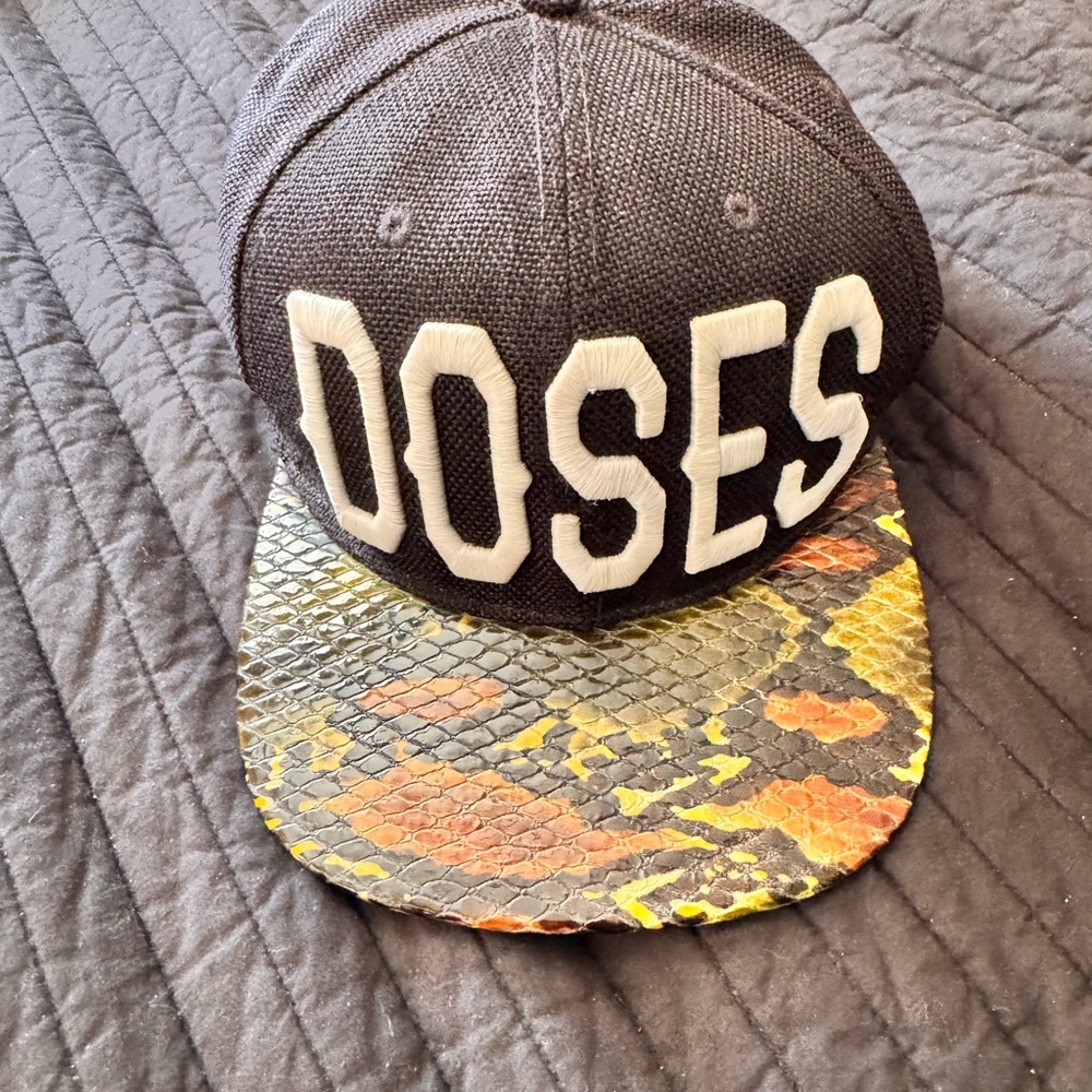 Authentic men’s Black and Multicolor DAILY DOSES Cap RARE snakeskin​